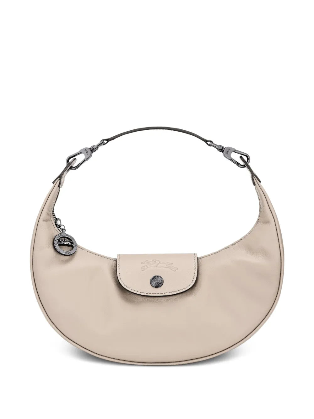 Longchamp Le Pilage Curved Leather Shoulder Bag — Same as shown — Size One Size — Front View