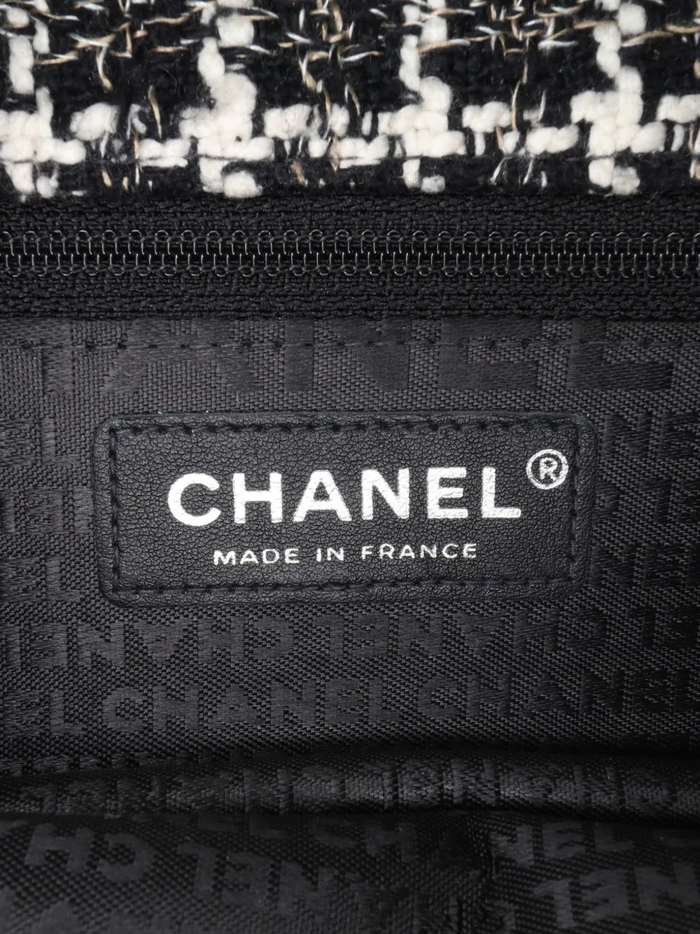Chanel Pre Owned 2004 2005 Mini Woven Patent And Tweed Chessboard Single Flap Shoulder Bag — Same as shown — Size One Size — Lifestyle View