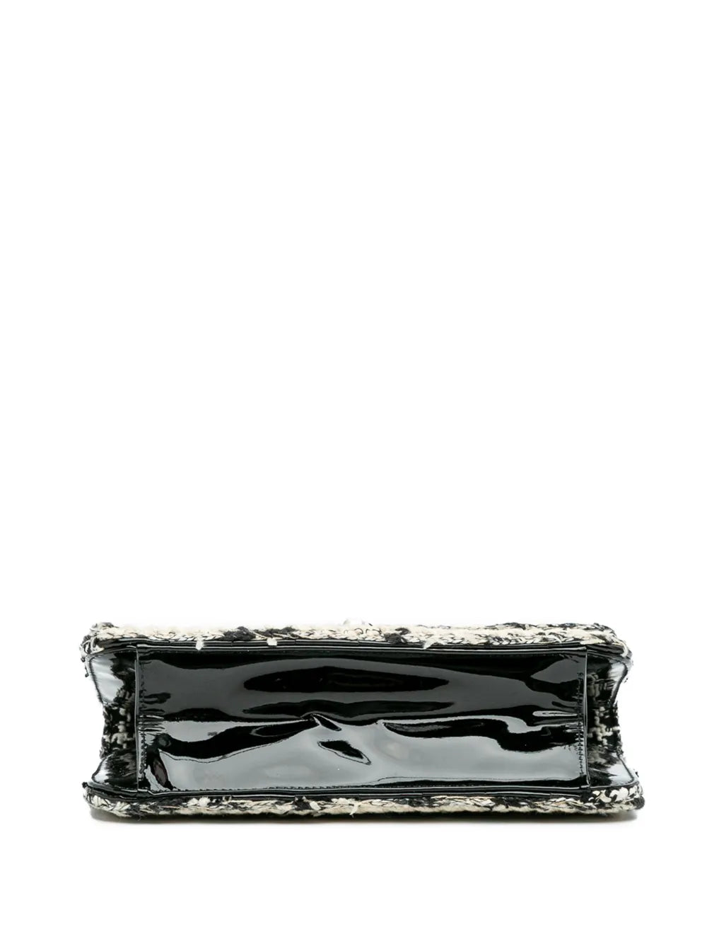 Chanel Pre Owned 2004 2005 Mini Woven Patent And Tweed Chessboard Single Flap Shoulder Bag — Same as shown — Size One Size — Top View