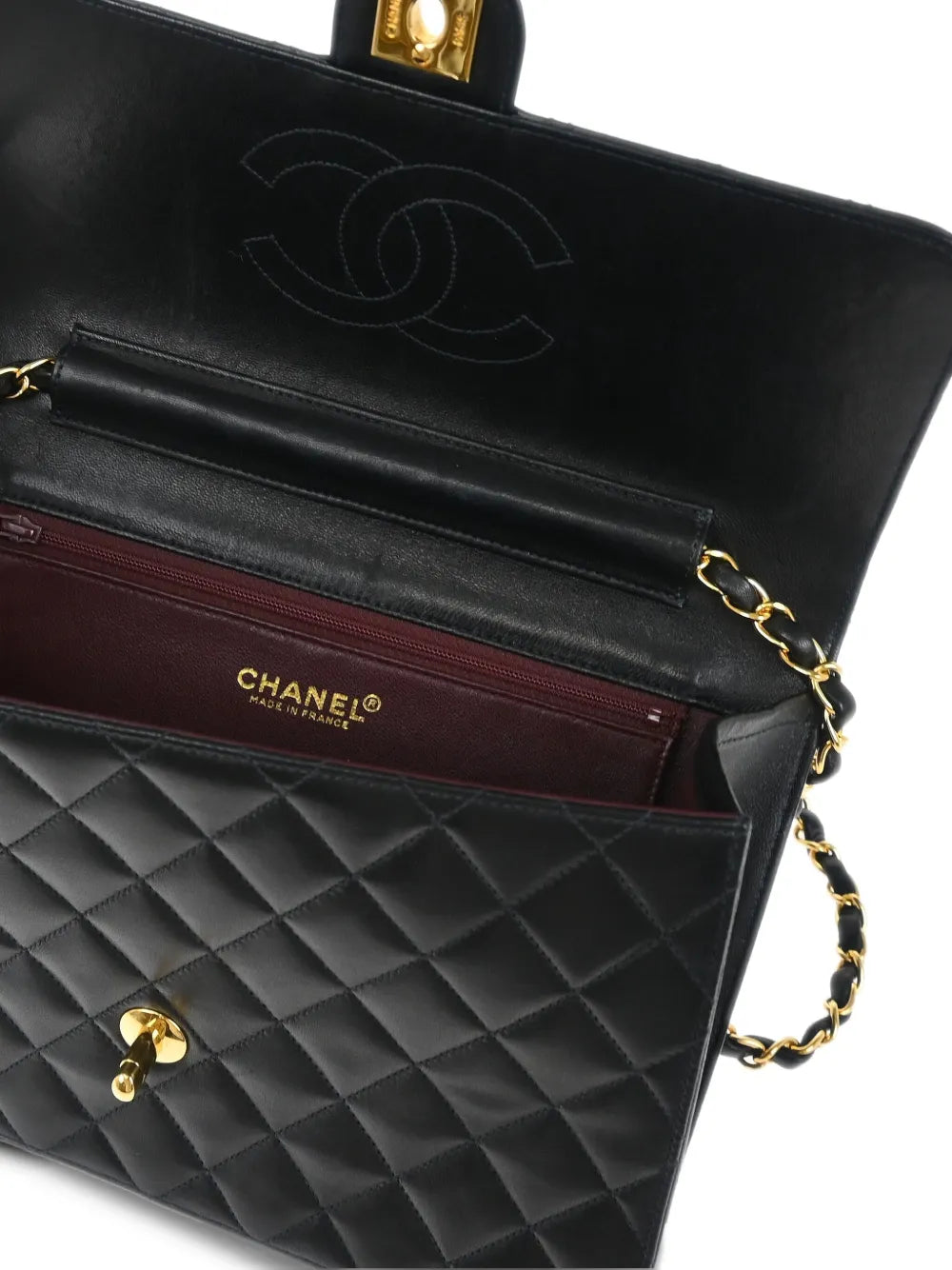 Chanel Pre Owned 2002 Classic Flap Shoulder Bag — Same as shown — Size One Size — Top View