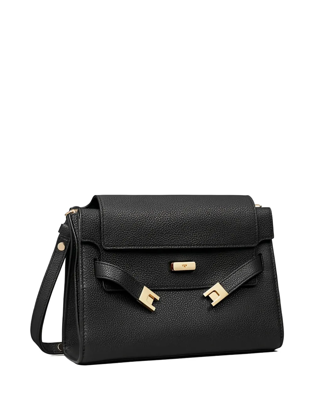 Tory Burch Lee Radziwill Pebble Leather Flap Shoulder Bag — Same as shown — Size One Size — Back View