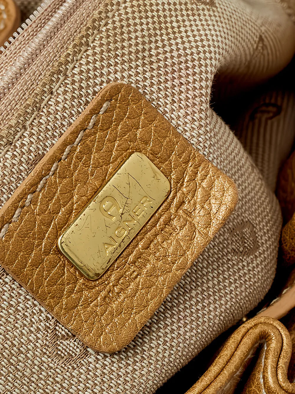 Aigner Vintage Leather Shoulder Bag — Same as shown — Size One Size — Detail View