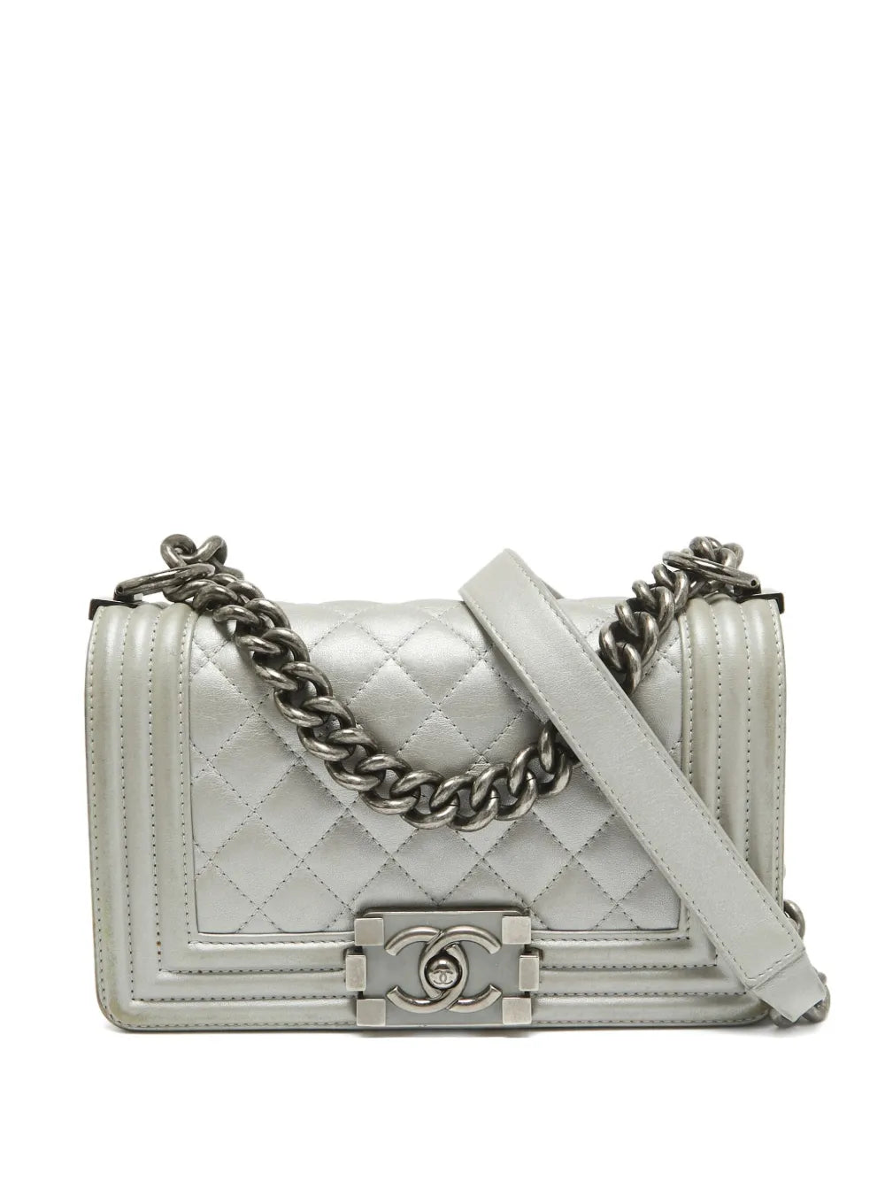 Chanel Pre Owned 2024 Mini Boy Chanel Quilted Leather Shoulder Bag — Same as shown — Size One Size — Front View