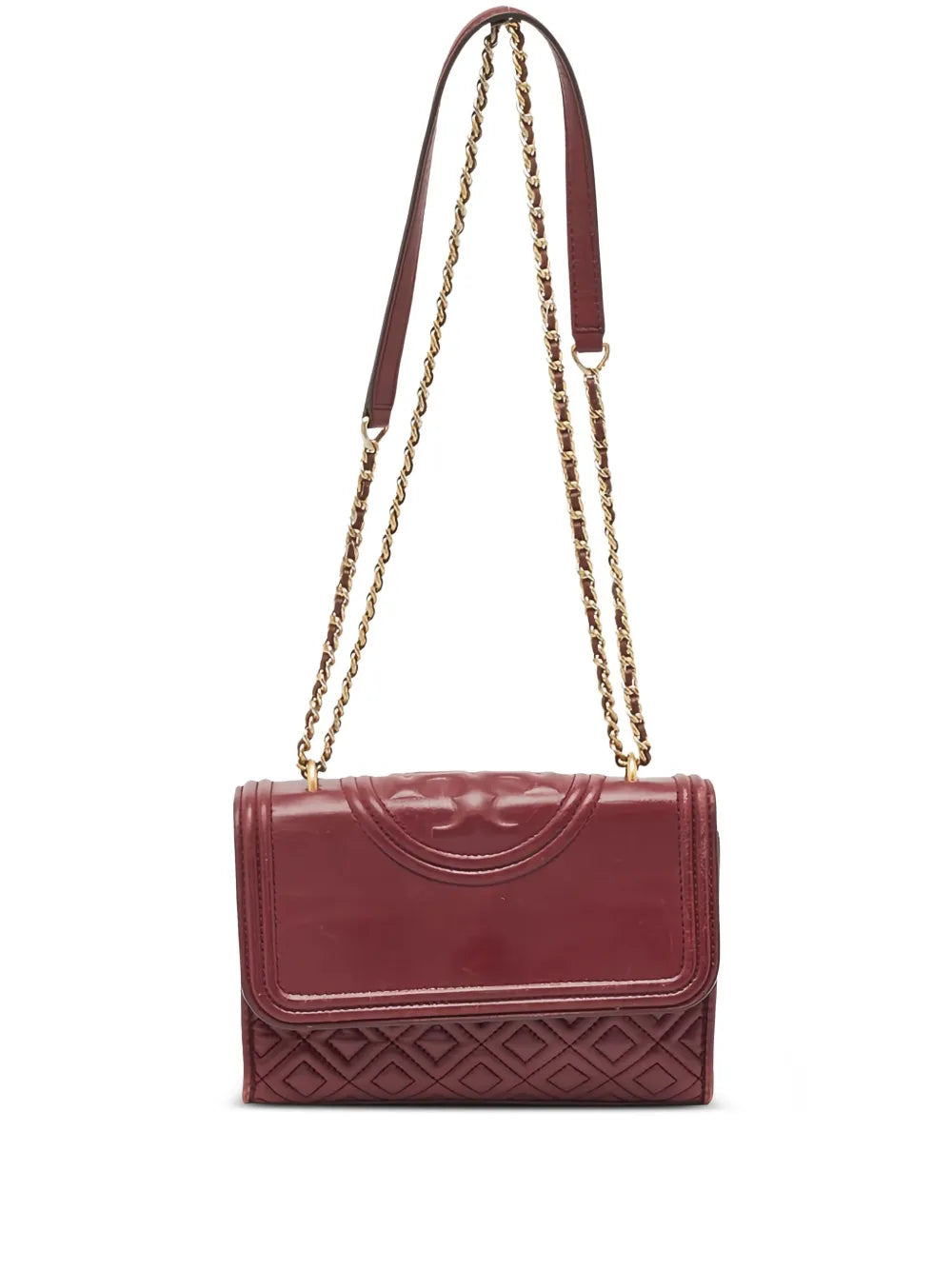 Tory Burch Pre Owned Diamond Quilting Leather Shoulder Bag — Same as shown — Size One Size — Front View