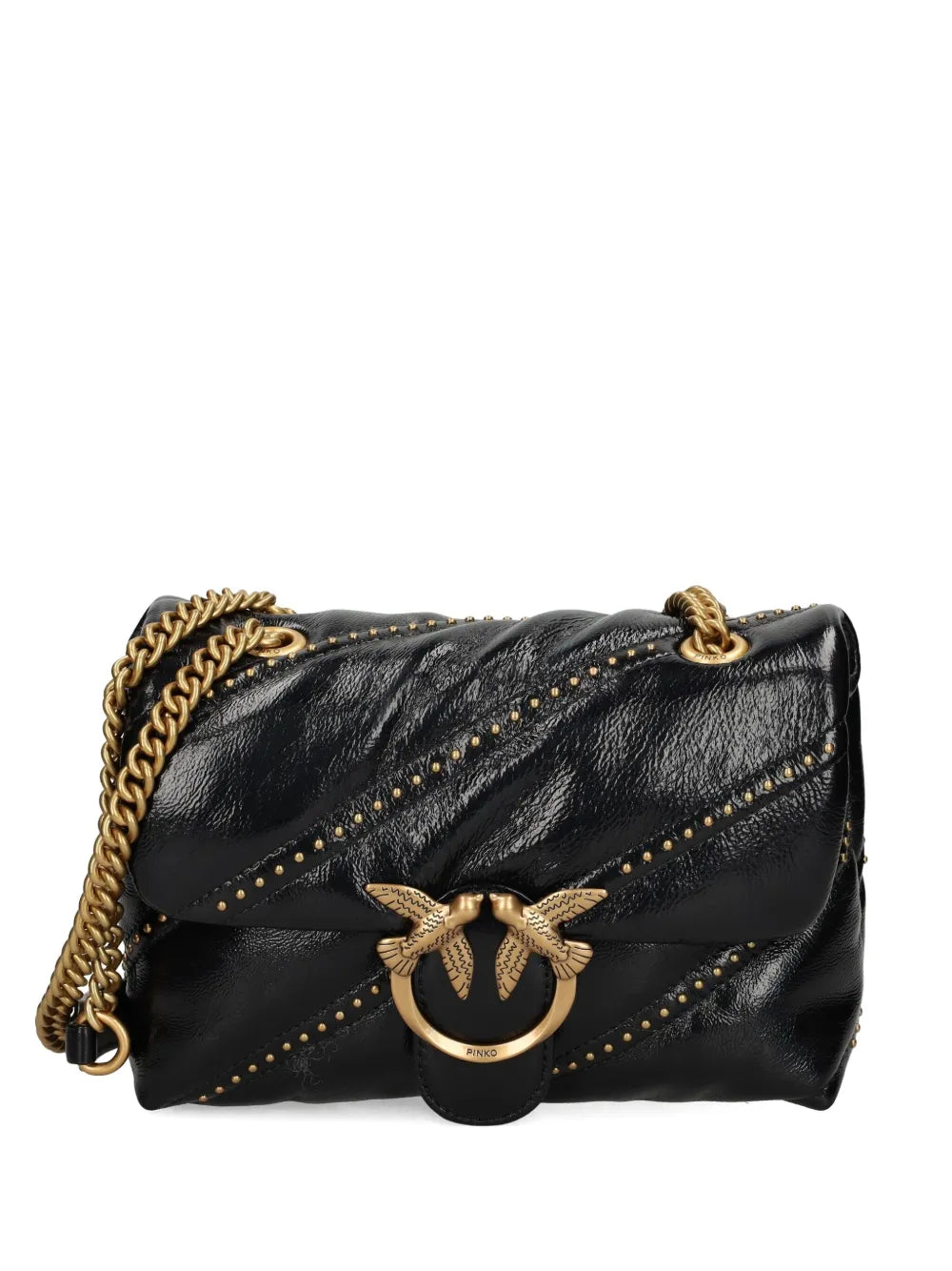 Pinko Studded Leather Shoulder Bag — Same as shown — Size One Size — Front View