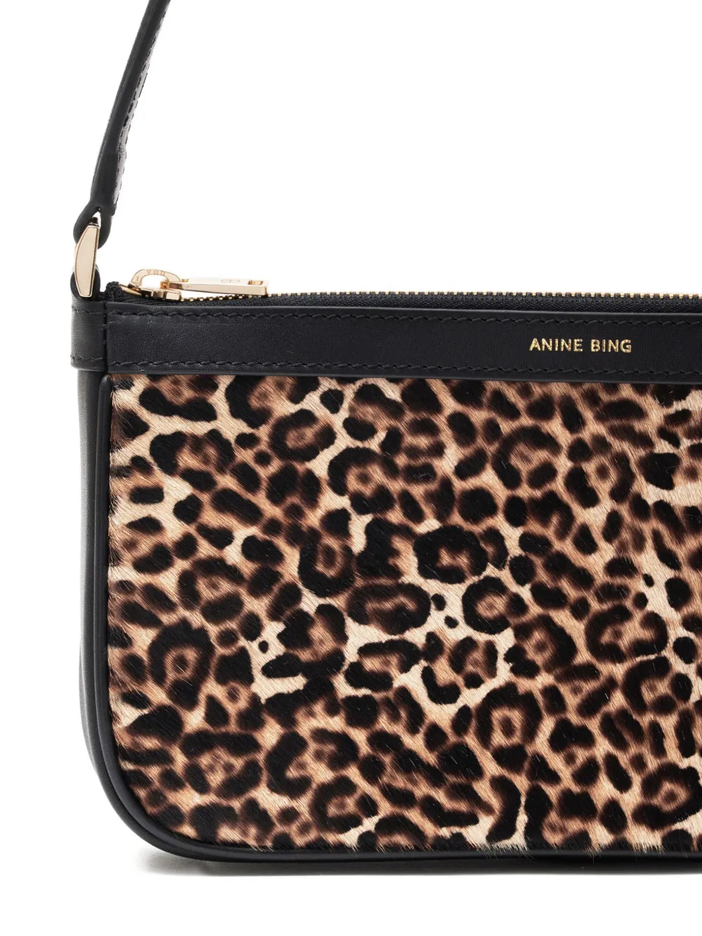 Anine Bing Mini Elly Leopard Print Shoulder Bag — Same as shown — Size One Size — Top View