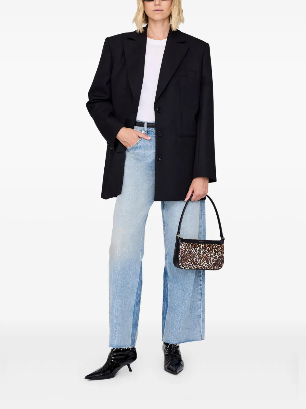Anine Bing Mini Elly Leopard Print Shoulder Bag — Same as shown — Size One Size — Side View