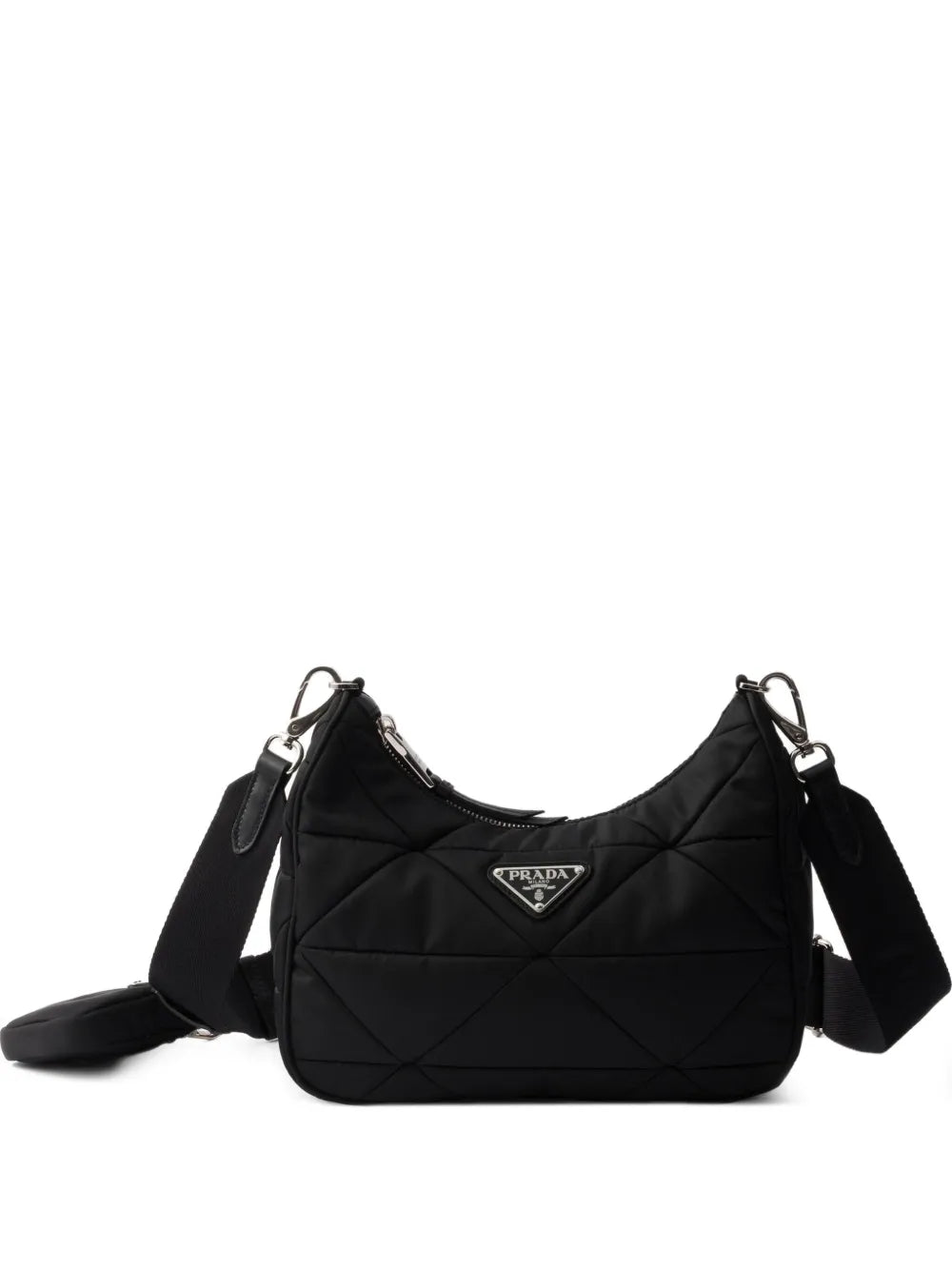 Prada Re Nylon Padded Quolted Shoulder Bag — Same as shown — Size One Size — Front View