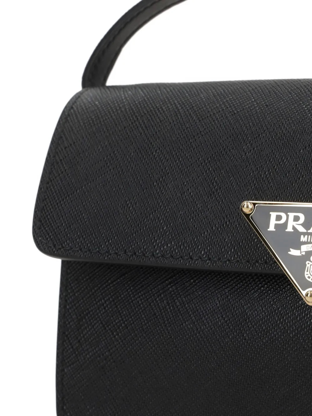 Prada Saffiano Leather Triangle Logo Mini Bag — Same as shown — Size One Size — Top View