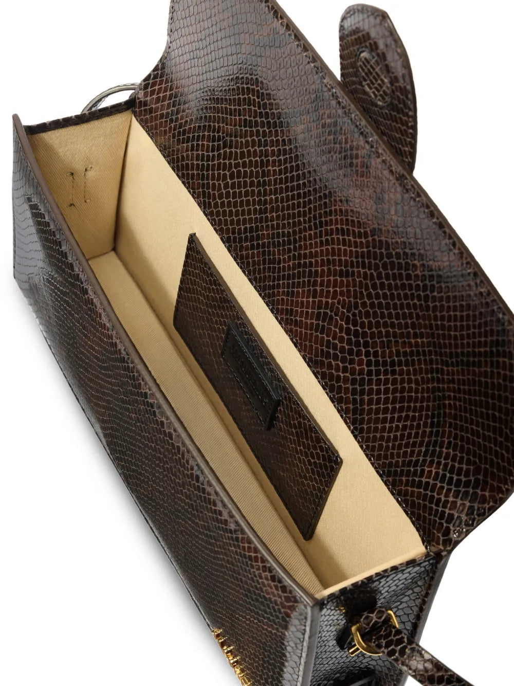 Jacquemus Le Chouchou Snakeskin Leather Flap Shoulder Bag — Same as shown — Size One Size — Top View