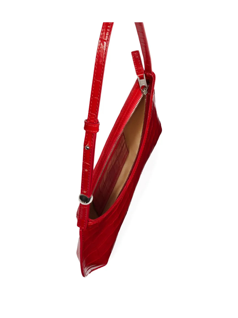 Jacquemus Le Bisou Crocodile Embossed Zip Shoulder Bag — Same as shown — Size One Size — Detail View