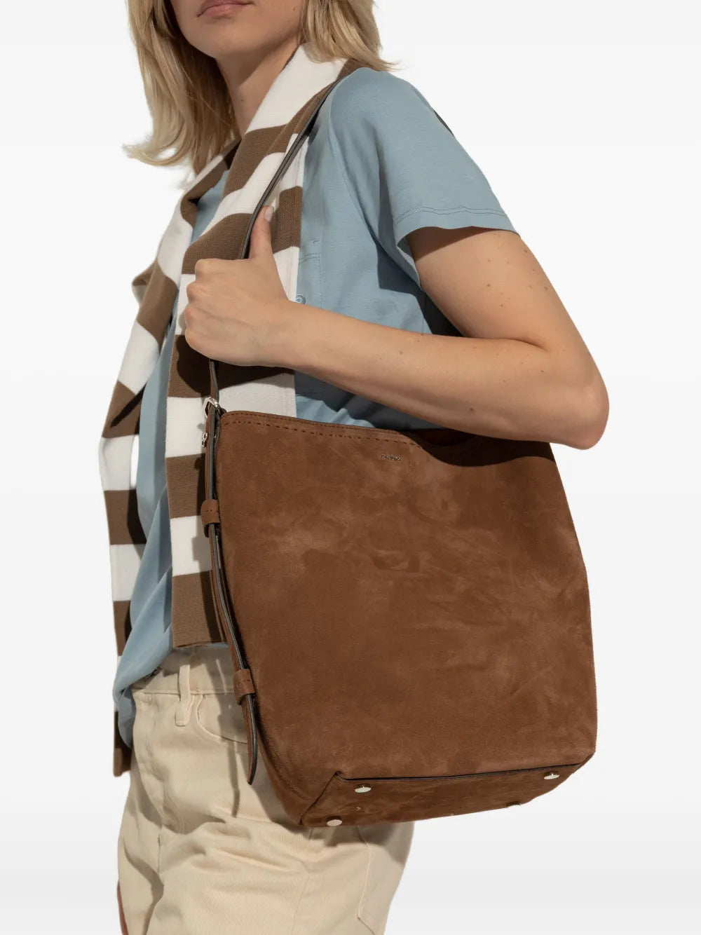 Max Mara Archeti Suede Shoulder Bag — Same as shown — Size One Size — Back View