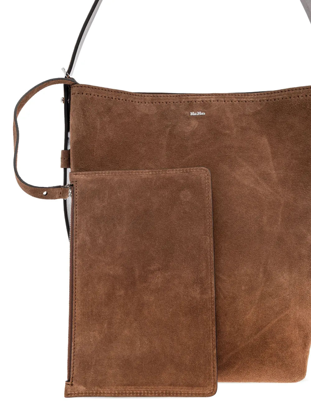 Max Mara Archeti Suede Shoulder Bag — Same as shown — Size One Size — Lifestyle View