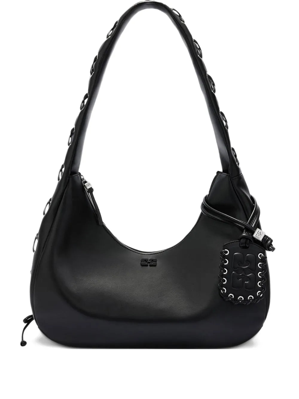 Ganni Hobo Medium Laces Shoulder Bag — Same as shown — Size One Size — Front View