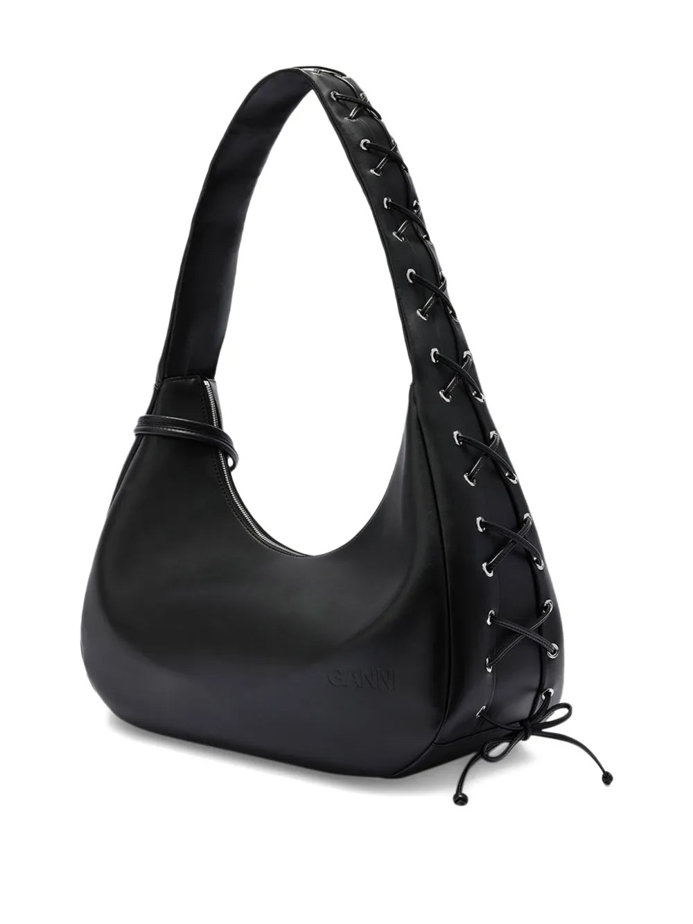 Ganni Hobo Medium Laces Shoulder Bag — Same as shown — Size One Size — Side View