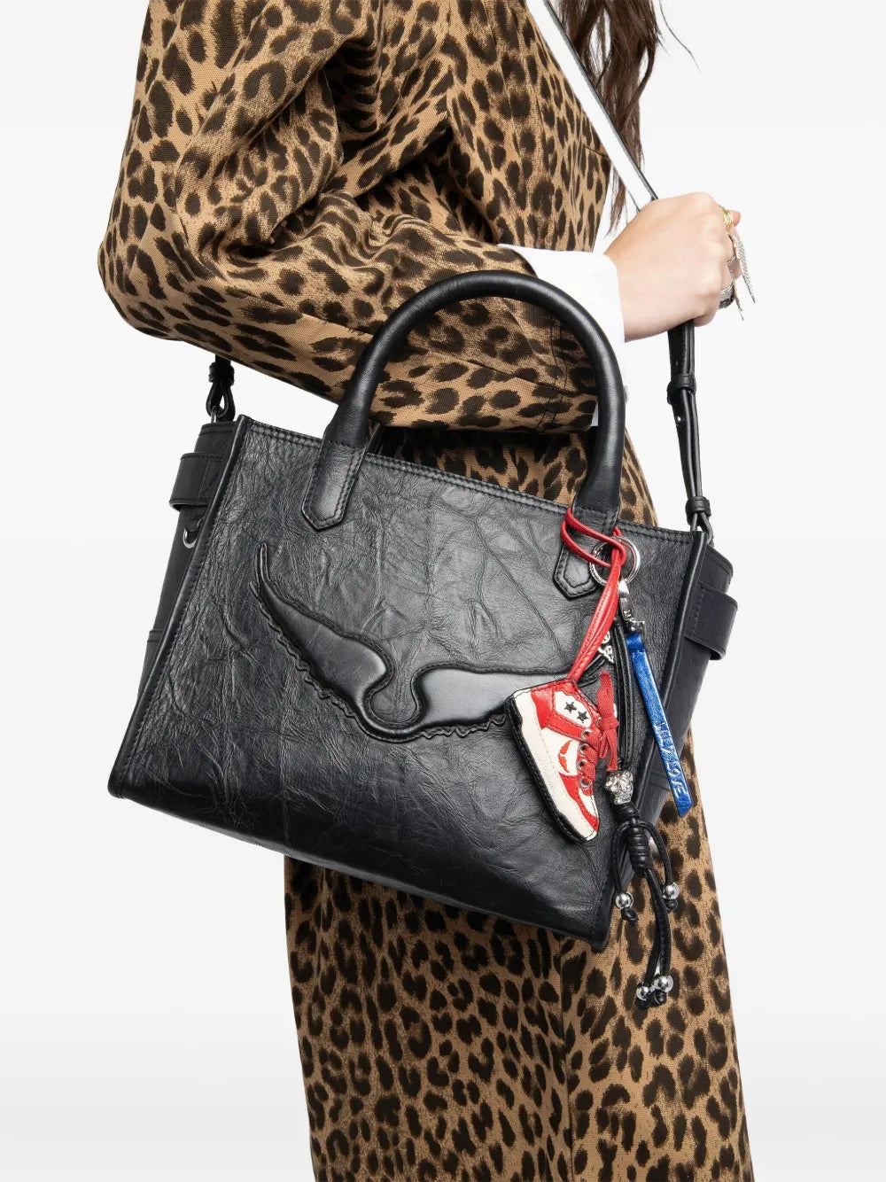 Zadigvoltaire Wings Leather Shoulder Bag — Same as shown — Size One Size — Side View