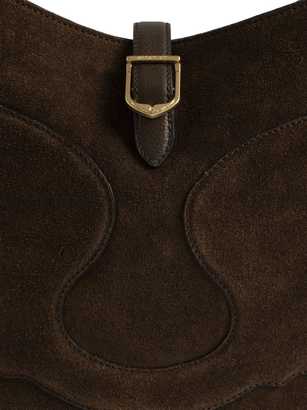 Zadigvoltaire Suede Curved Shoulder Bag — Same as shown — Size One Size — Detail View