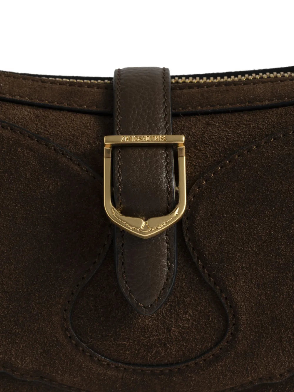 Zadigvoltaire Moonrise Suede Shoulder Bag — Same as shown — Size One Size — Top View