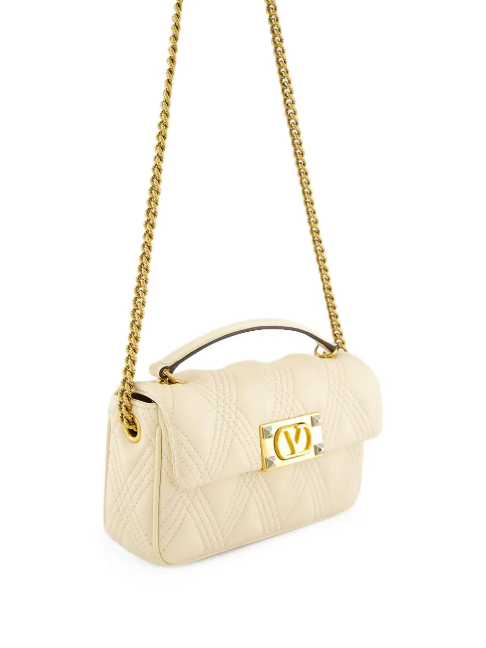 Valentino Garavani Quiltie 67 Leather Shoulder Bag — Same as shown — Size One Size — Side View