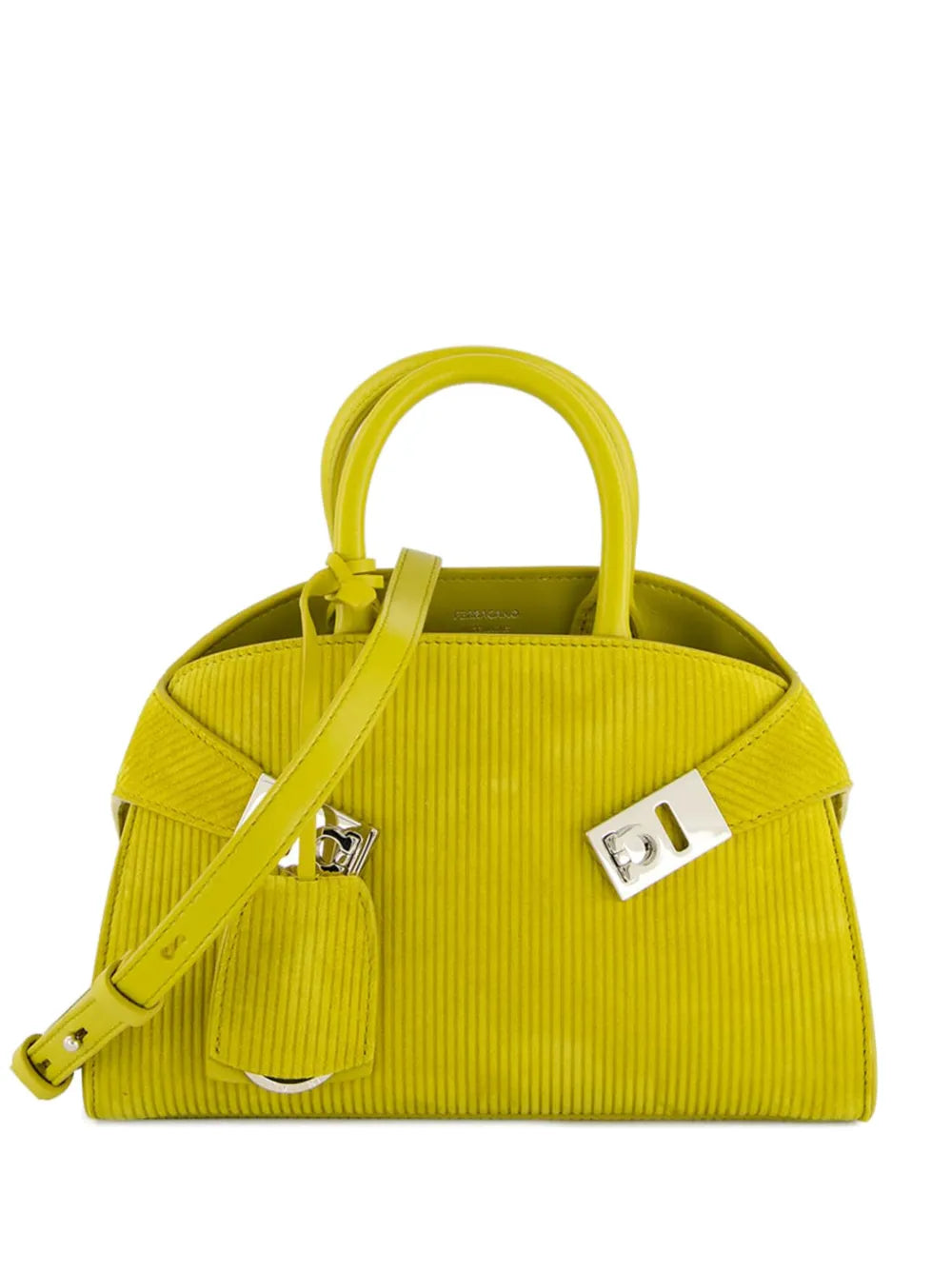 Ferragamo Corduroy Mini Shoulder Bag — Same as shown — Size One Size — Front View