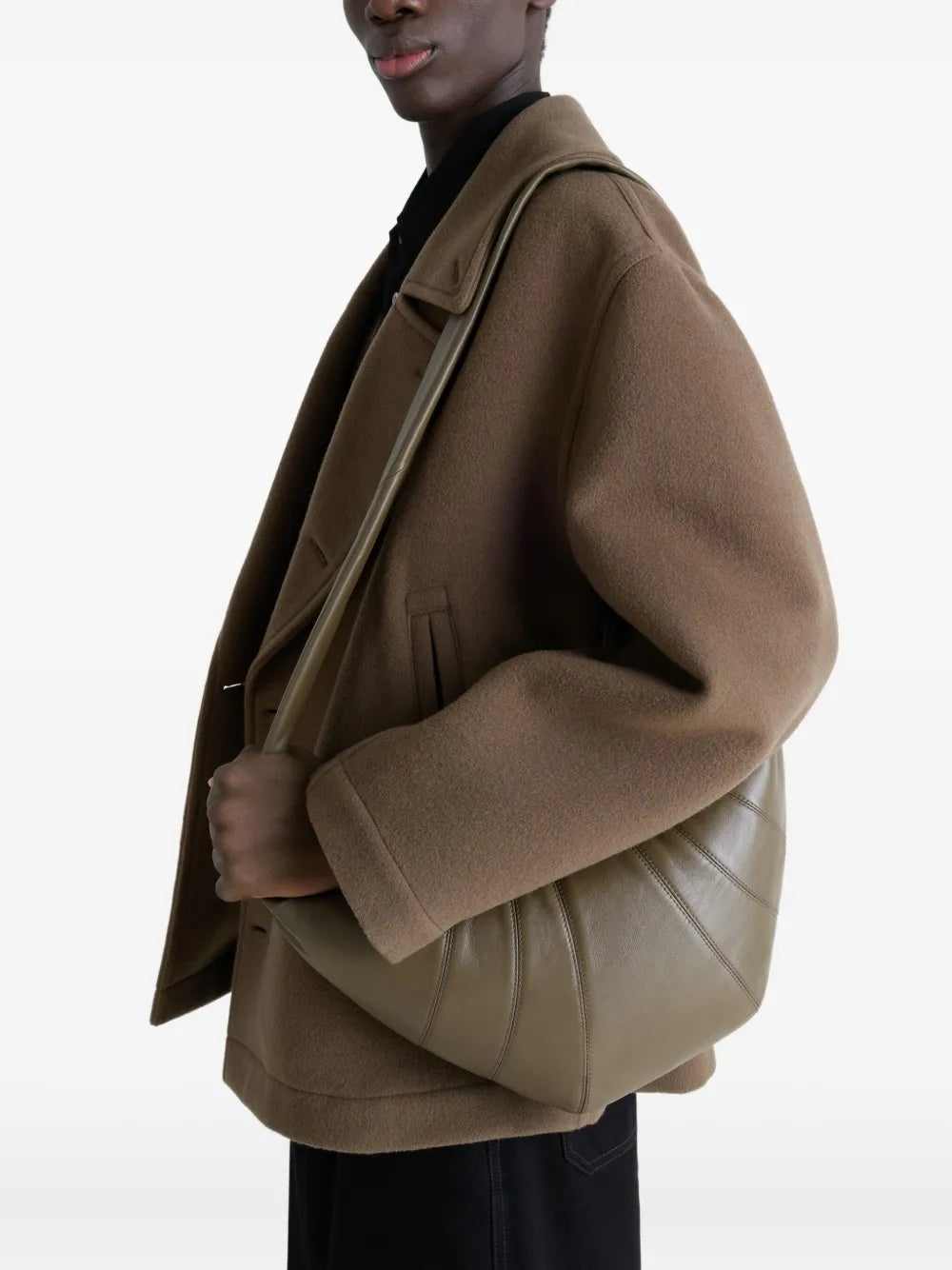 Lemaire Medium Croissant Panelled Shoulder Bag — Same as shown — Size One Size — Back View