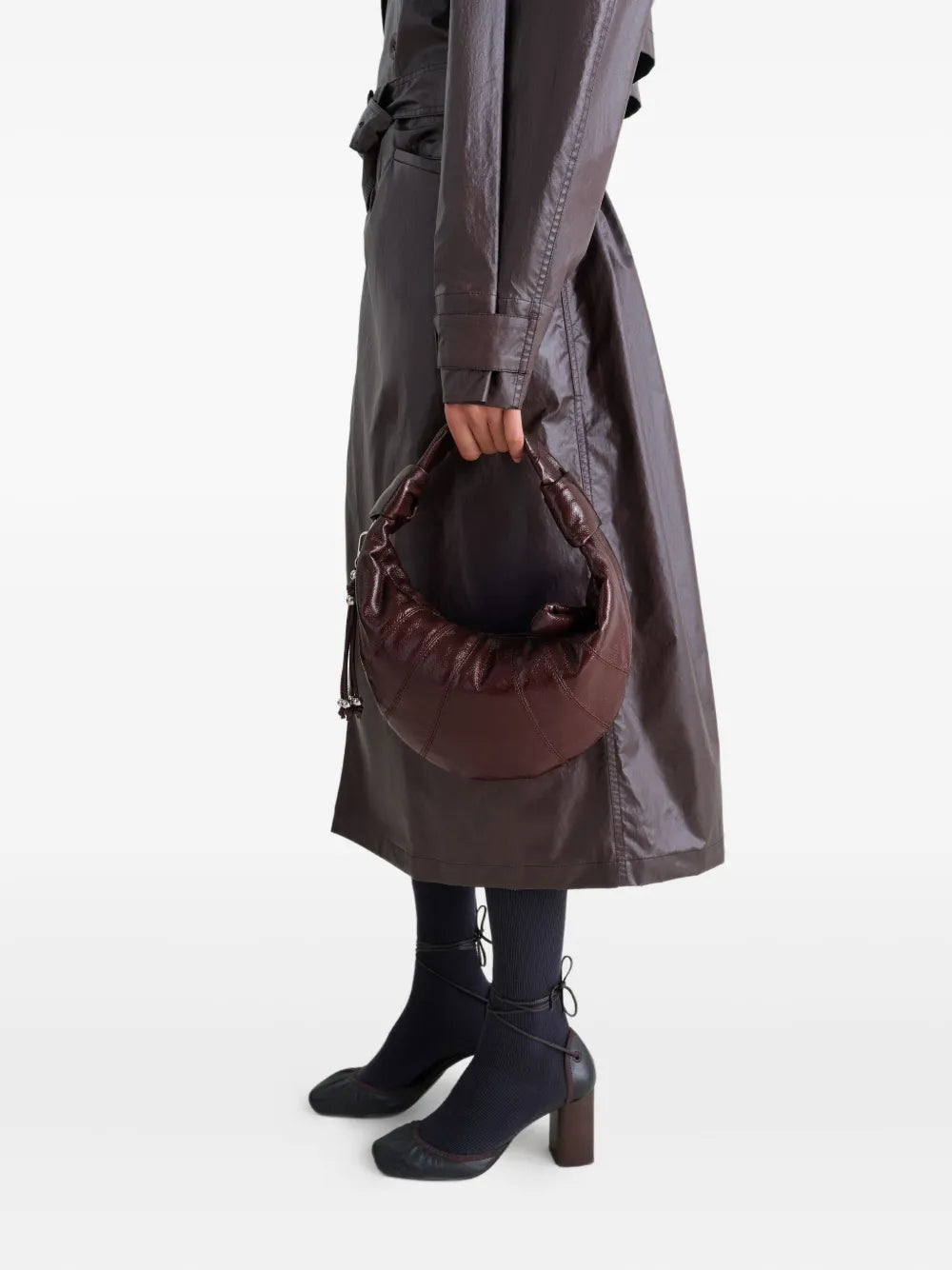 Lemaire Mini Fortune Croissant Knotted Half Moon Shoulder Bag — Same as shown — Size One Size — Side View