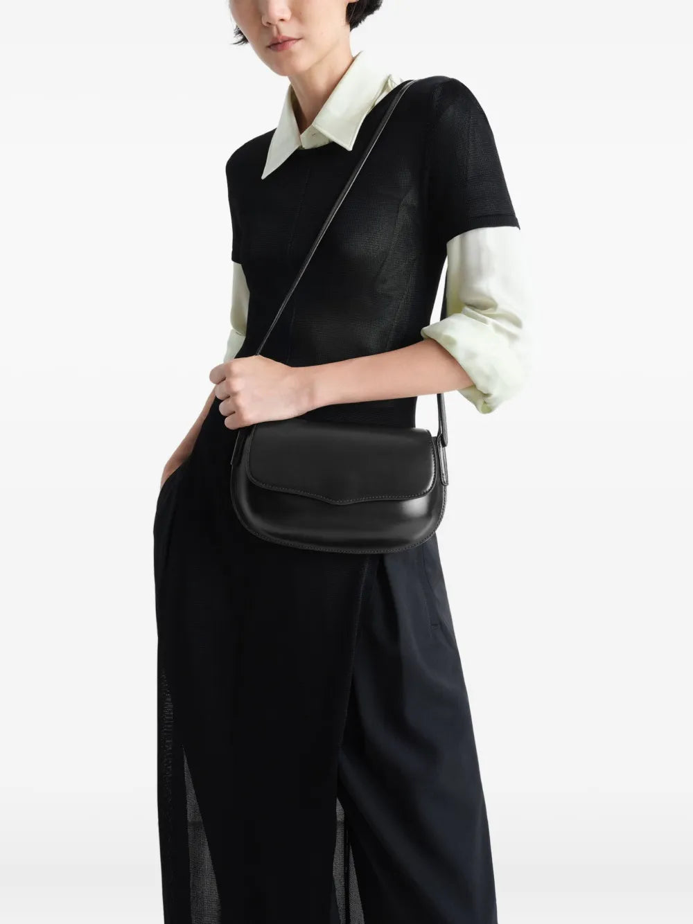 Lemaire Belly Leather Shoulder Bag — Same as shown — Size One Size — Side View