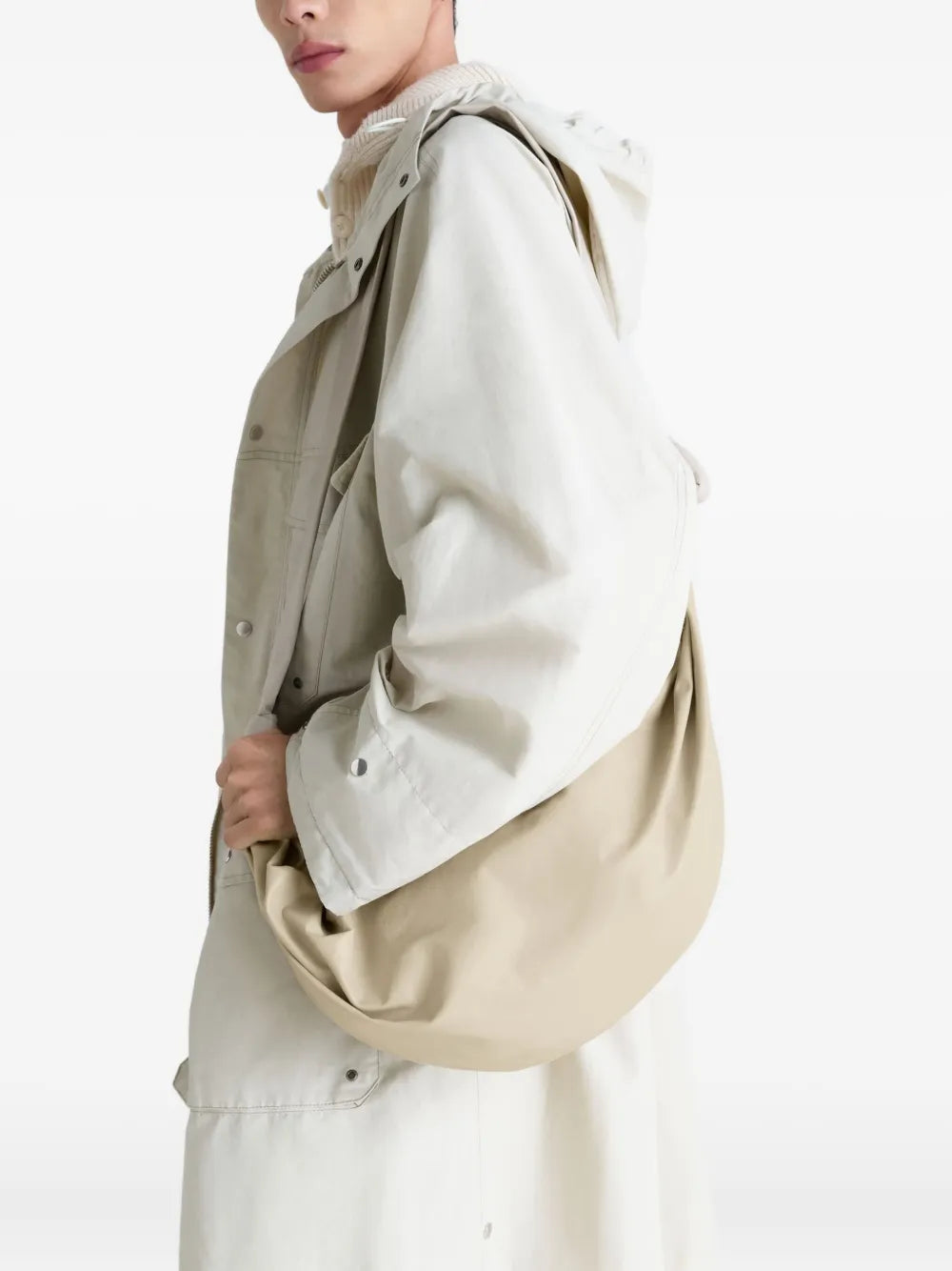 Lemaire Large Soft Croissant Leather Shoulder Bag — Same as shown — Size One Size — Side View