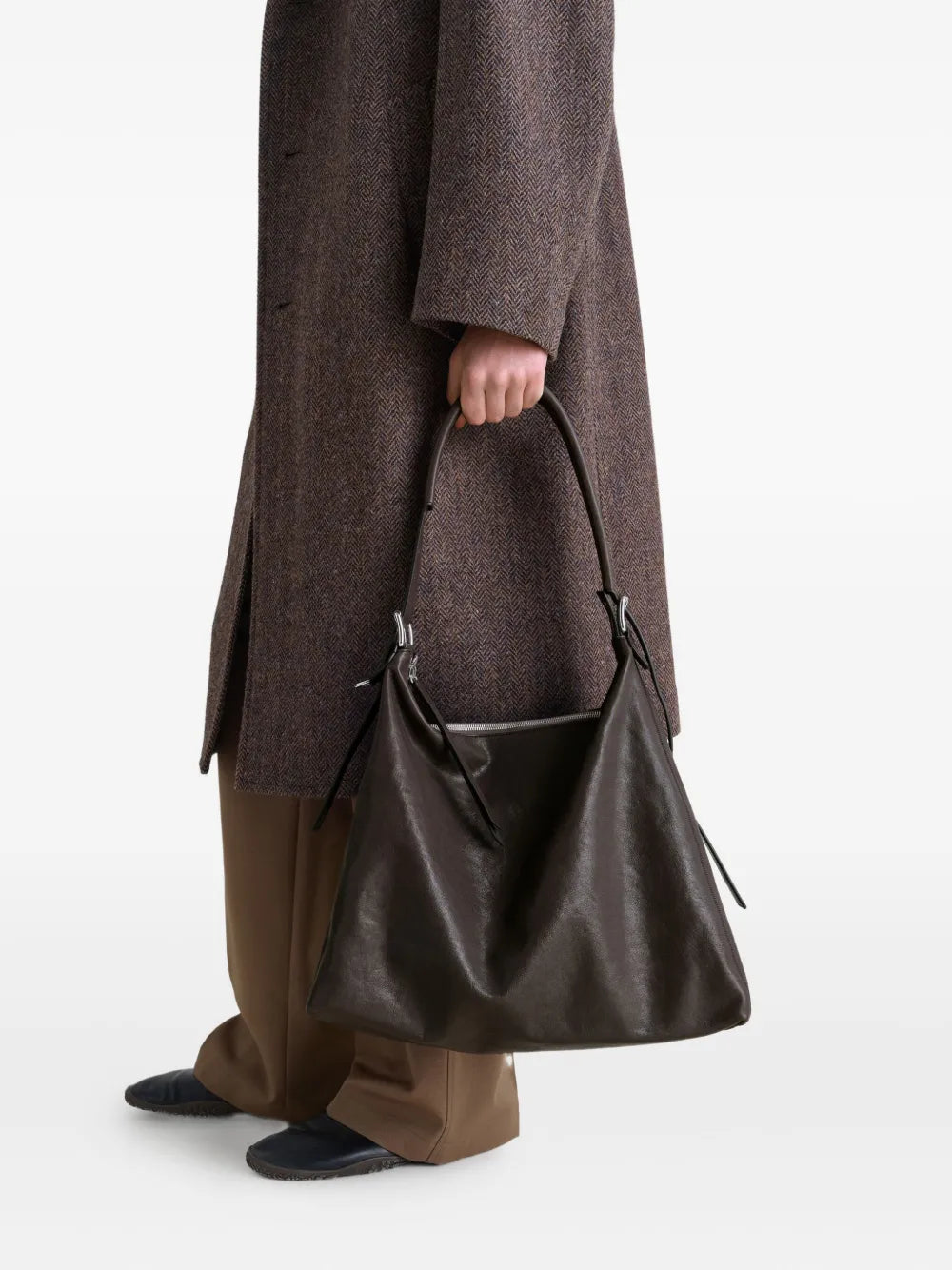 Lemaire Belted Hobo Leather Shoulder Bag — Same as shown — Size One Size — Back View