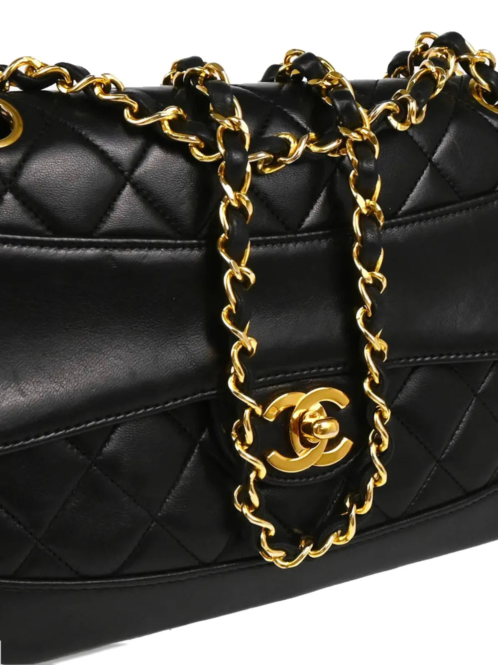 Chanel Pre Owned 1990 Diamond Quilted Shoulder Bag — Same as shown — Size One Size — Back View