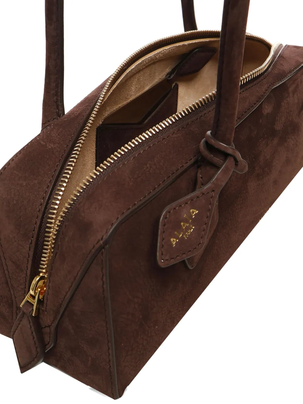 Alaia Medium Le Teckel Suede Shoulder Bag — Same as shown — Size One Size — Top View