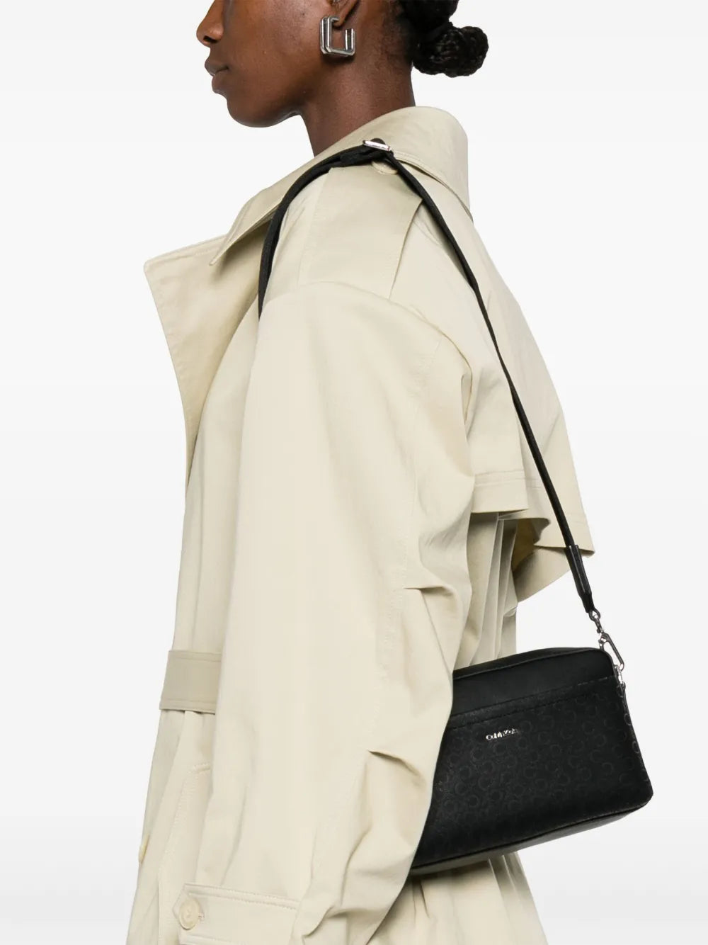 Calvin Klein Monogram Crossbody Bag — Same as shown — Size One Size — Side View