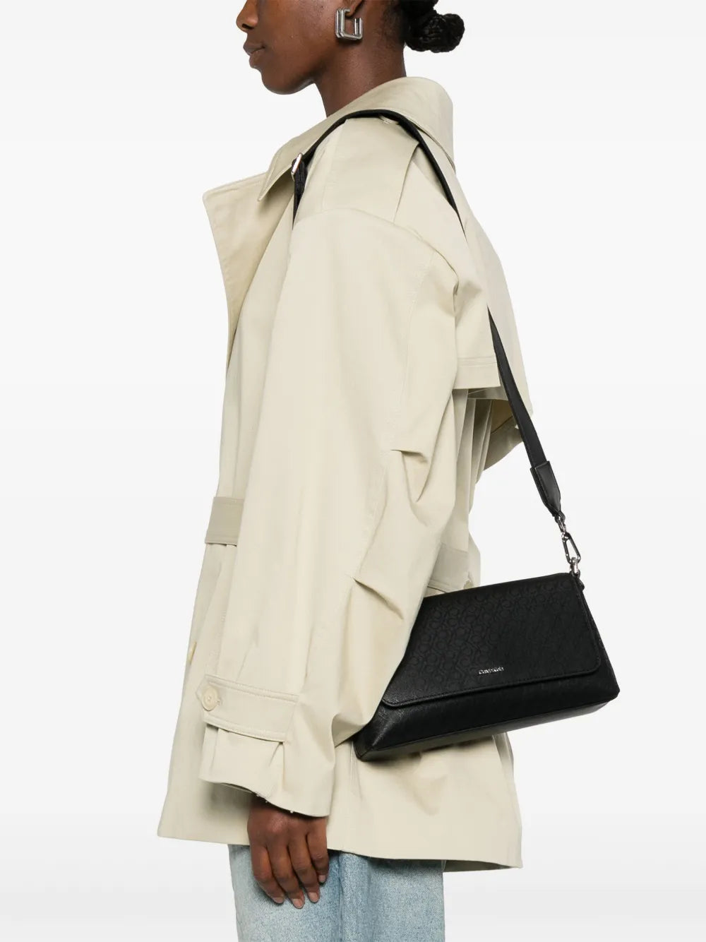 Calvin Klein Monogram Logo Shoulder Bag — Same as shown — Size One Size — Side View