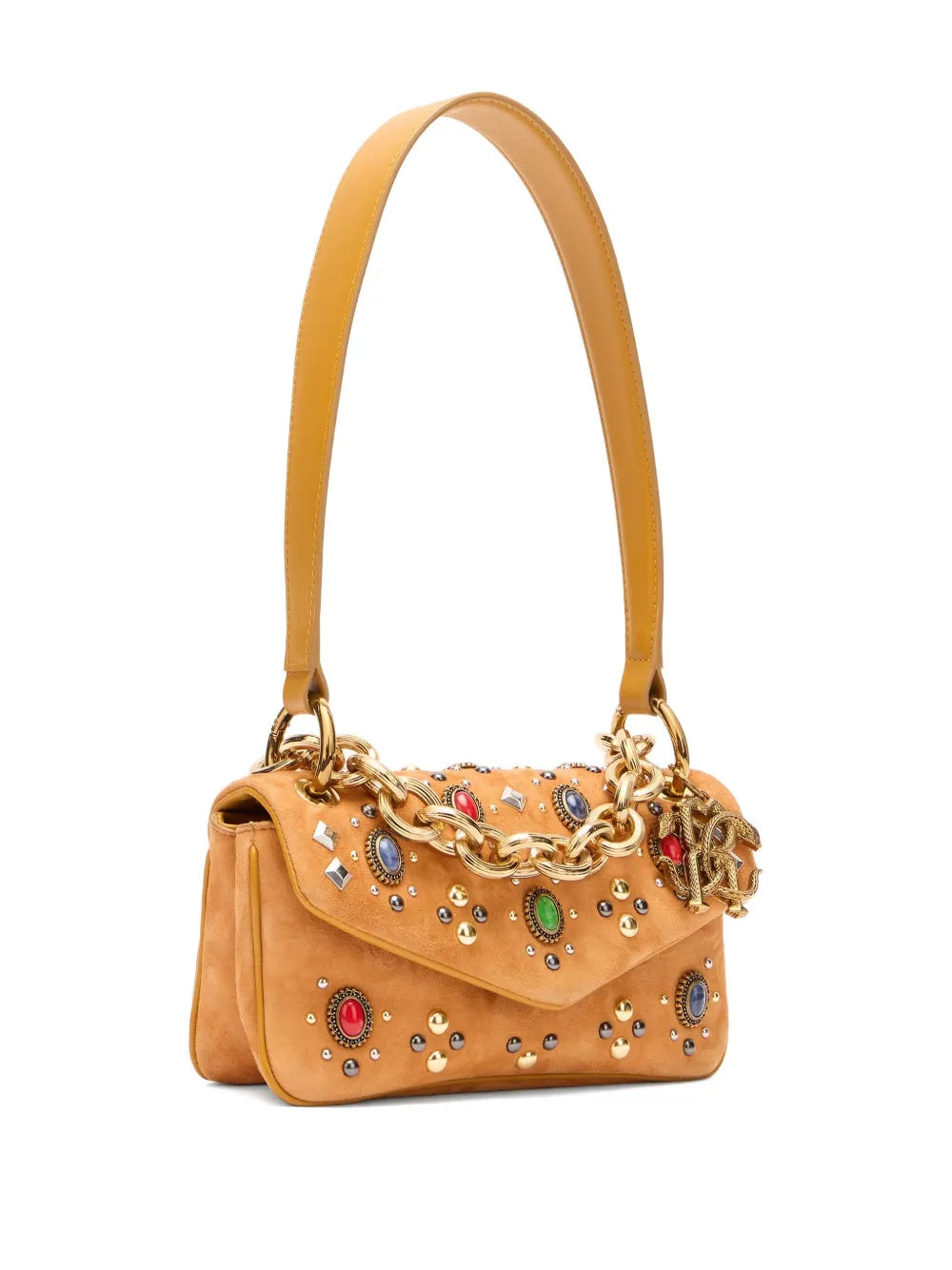 Roberto Cavalli Stone Embellished Shoulder Bag — Same as shown — Size One Size — Top View