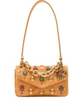 Roberto Cavalli Stone Embellished Shoulder Bag — Same as shown — Size One Size — Front View