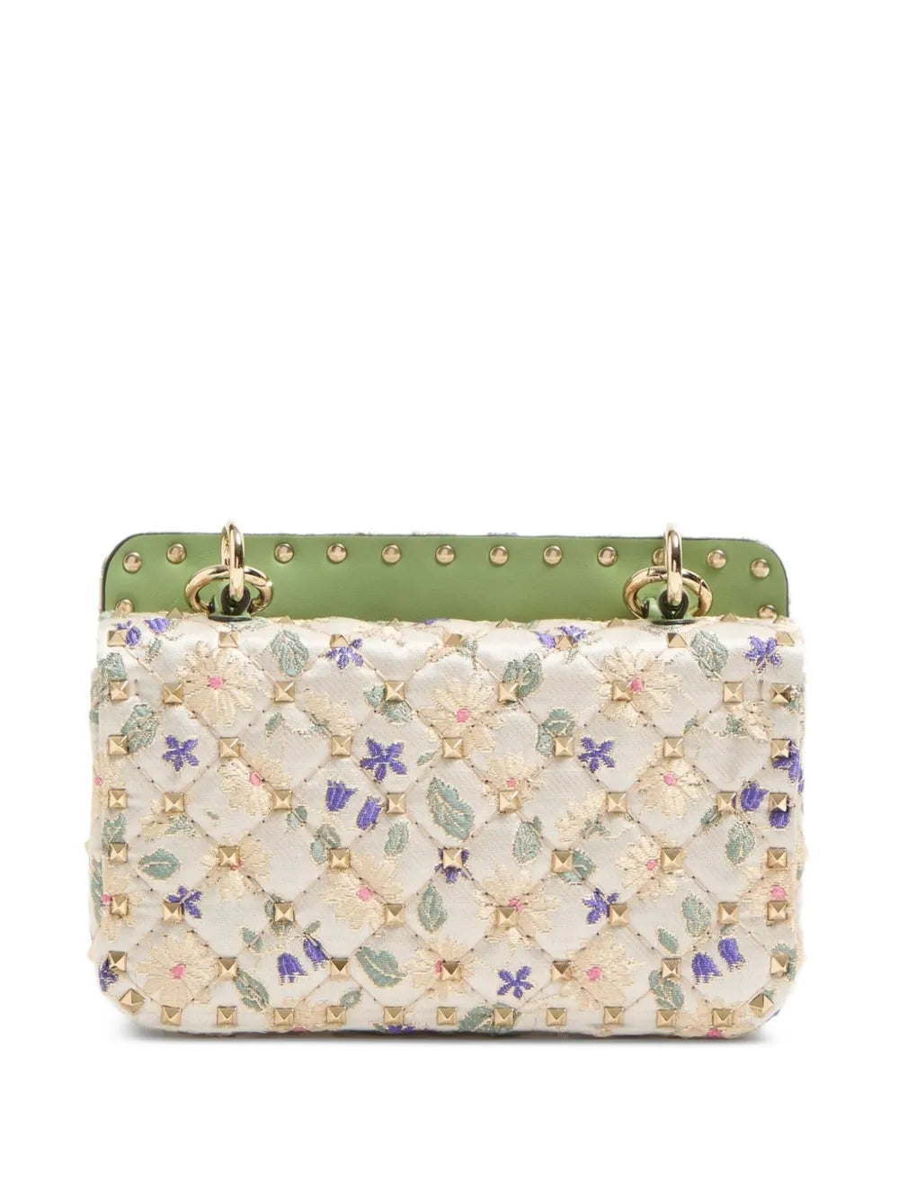 Valentino Garavani Small Rockstud Spike Jacquard Shoulder Bag — Same as shown — Size One Size — Back View