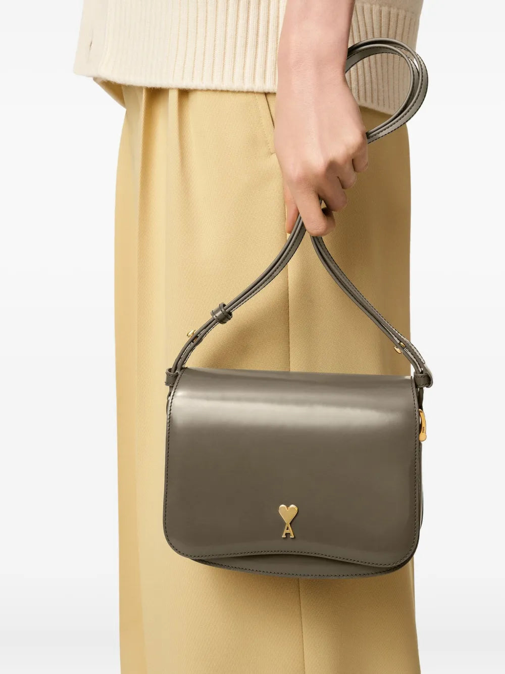 Ami Paris Paris Paris Glazed Leather Bag — Same as shown — Size One Size — Back View
