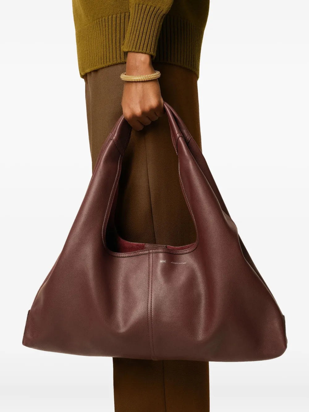 Ami Paris Etienne Leather Shoulder Bag — Same as shown — Size One Size — Back View