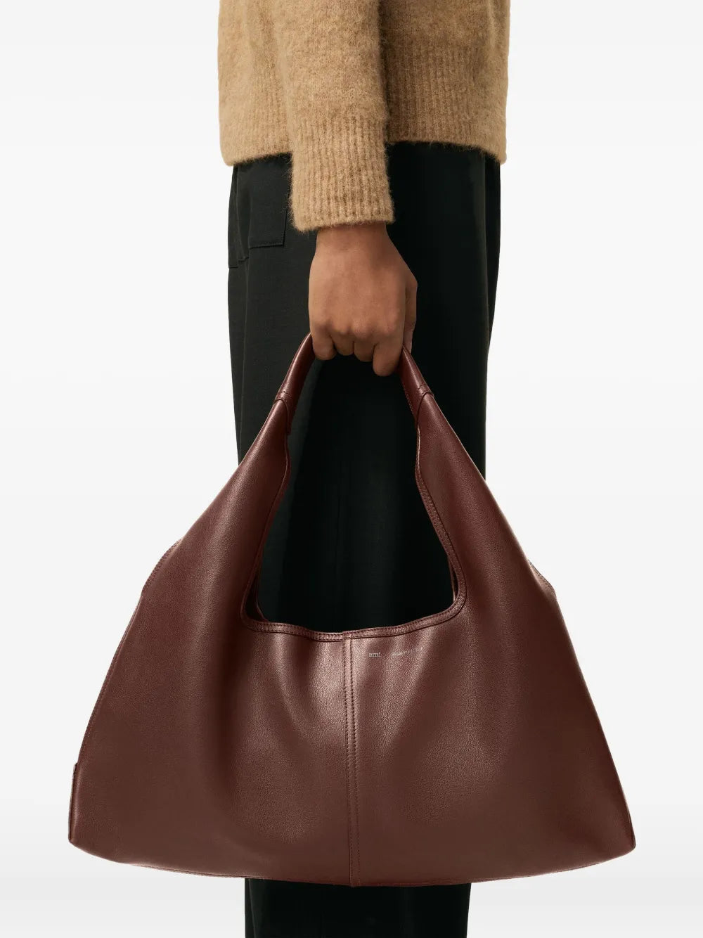 Ami Paris Etienne Leather Shoulder Bag — Same as shown — Size One Size — Side View