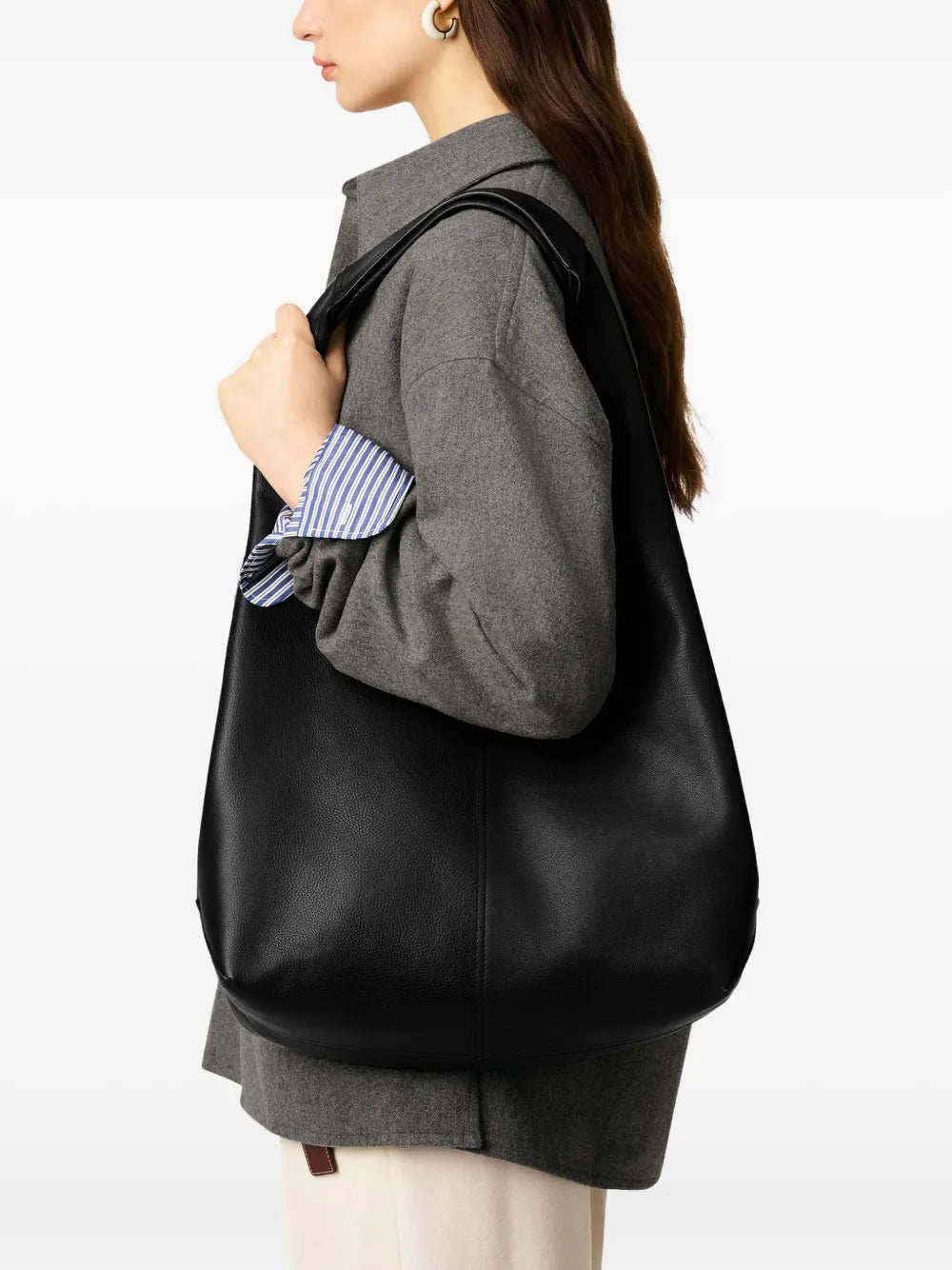 Ami Paris Etienne Leather Shoulder Bag — Same as shown — Size One Size — Side View