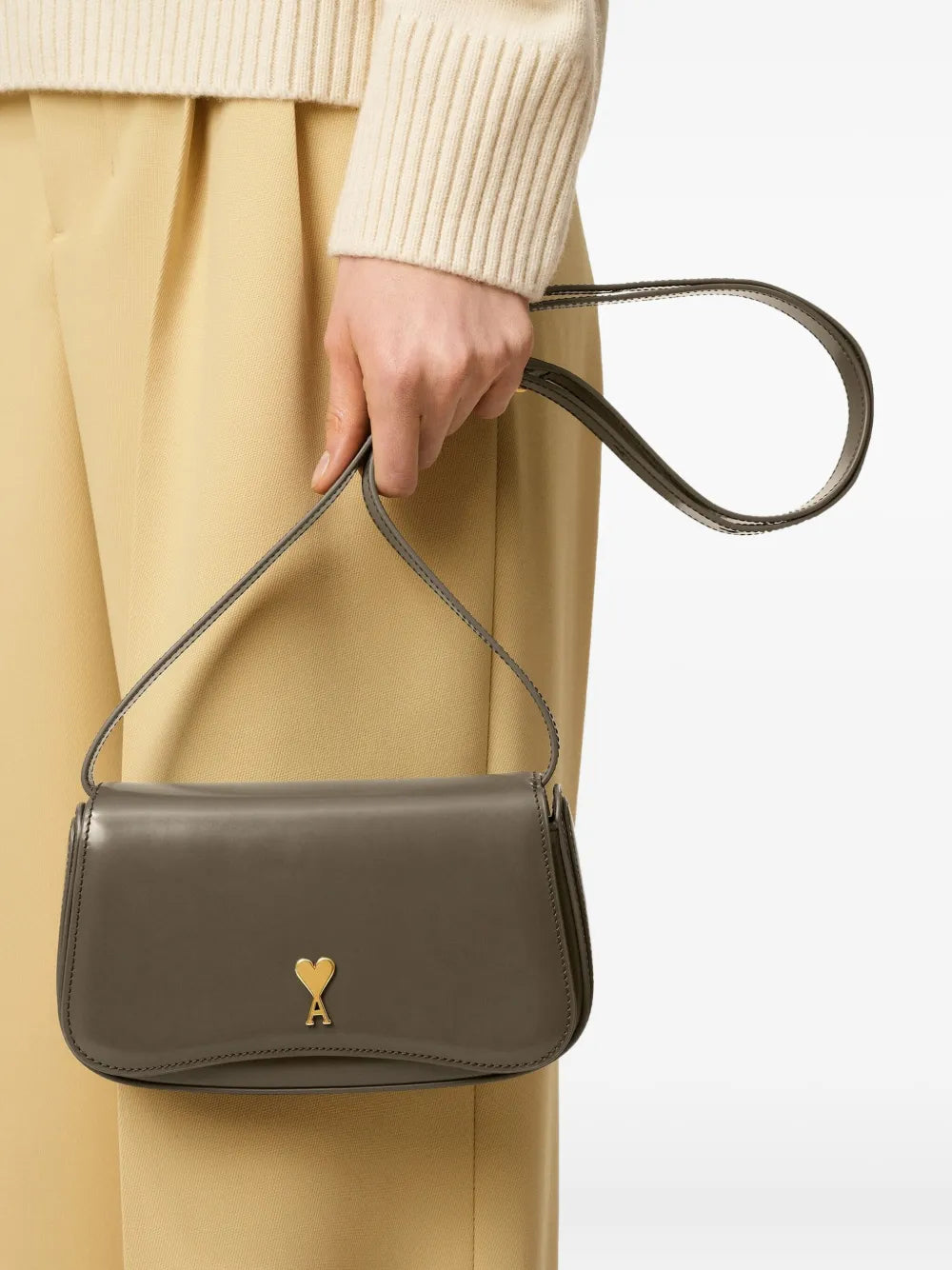 Ami Paris Small Paris Paris Leather Crossbody Bag — Same as shown — Size One Size — Side View