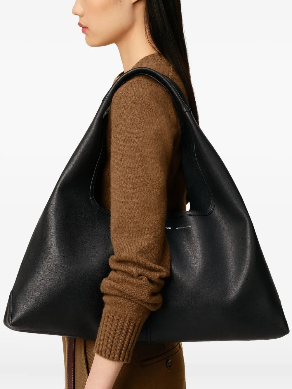 Ami Paris Etienne Leather Shoulder Bag — Same as shown — Size One Size — Side View