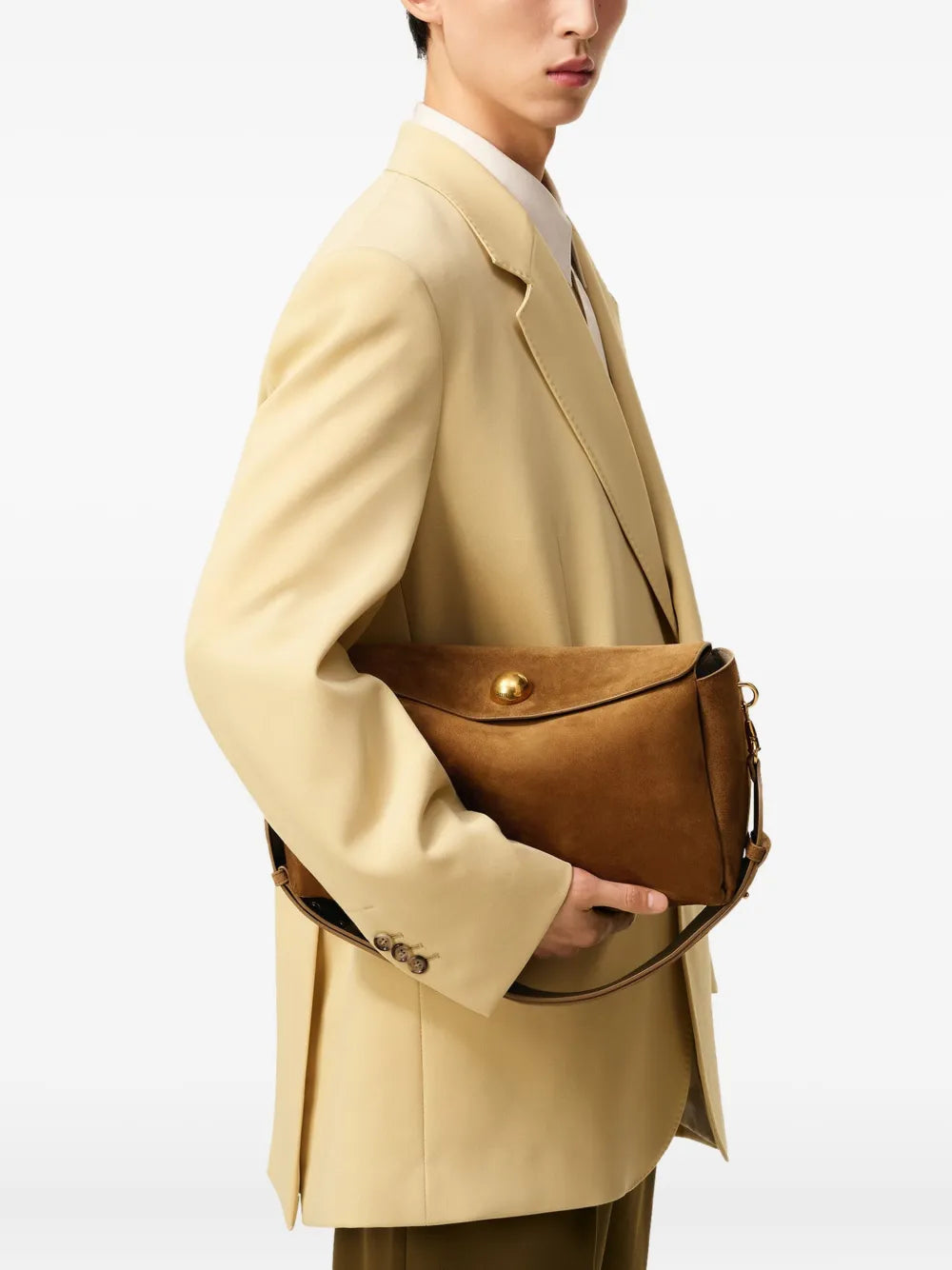 Ami Paris Medium Carrousel Suede Bag — Same as shown — Size One Size — Side View