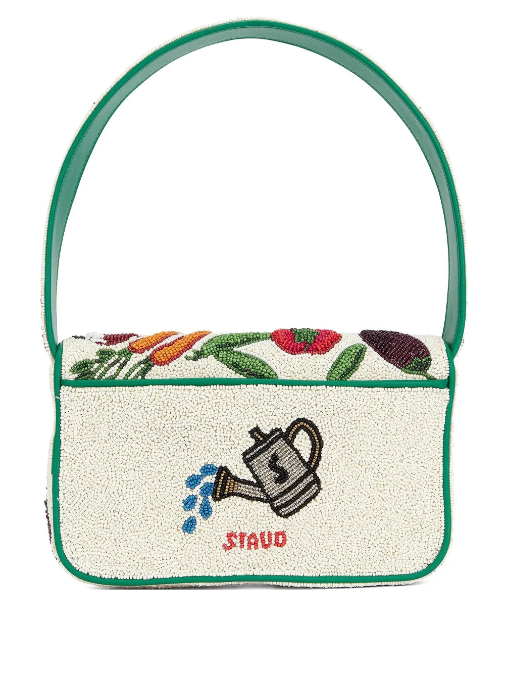 Staud Small Tommy Beaded Shoulder Bag — Same as shown — Size One Size — Front View