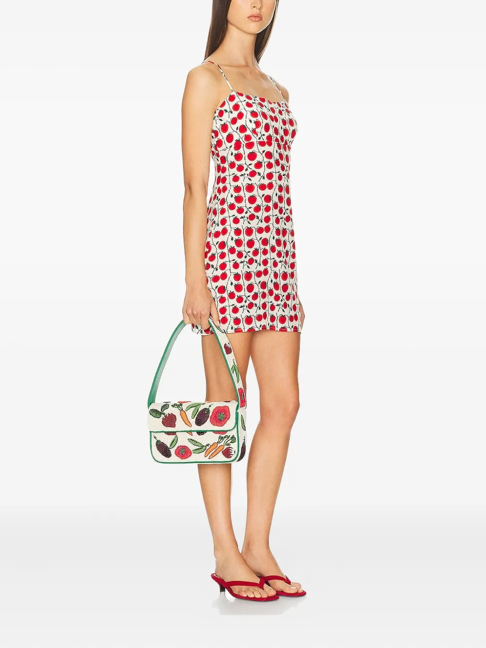 Staud Small Tommy Beaded Shoulder Bag — Same as shown — Size One Size — Top View