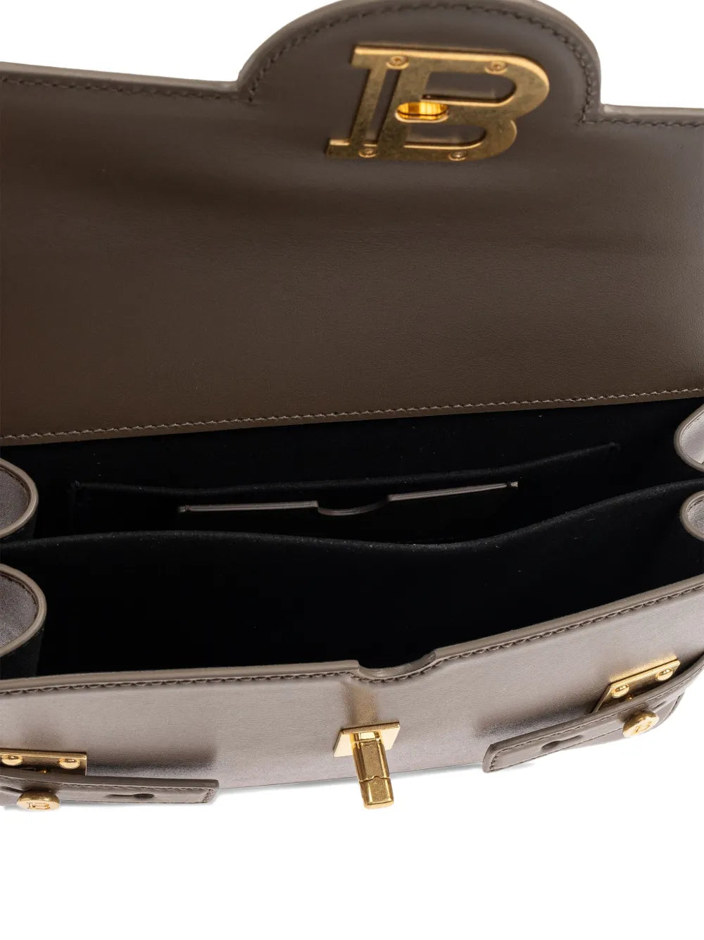Balmain Logo Plaque Leather Shoulder Bag — Same as shown — Size One Size — Lifestyle View