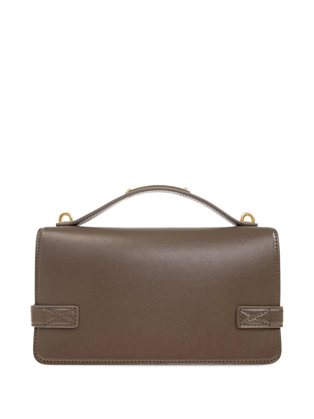 Balmain Logo Plaque Leather Shoulder Bag — Same as shown — Size One Size — Back View