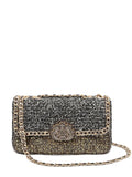 Isla Tweed Metallic Woven Shoulder Bag — Same as shown — Size One Size — Front View