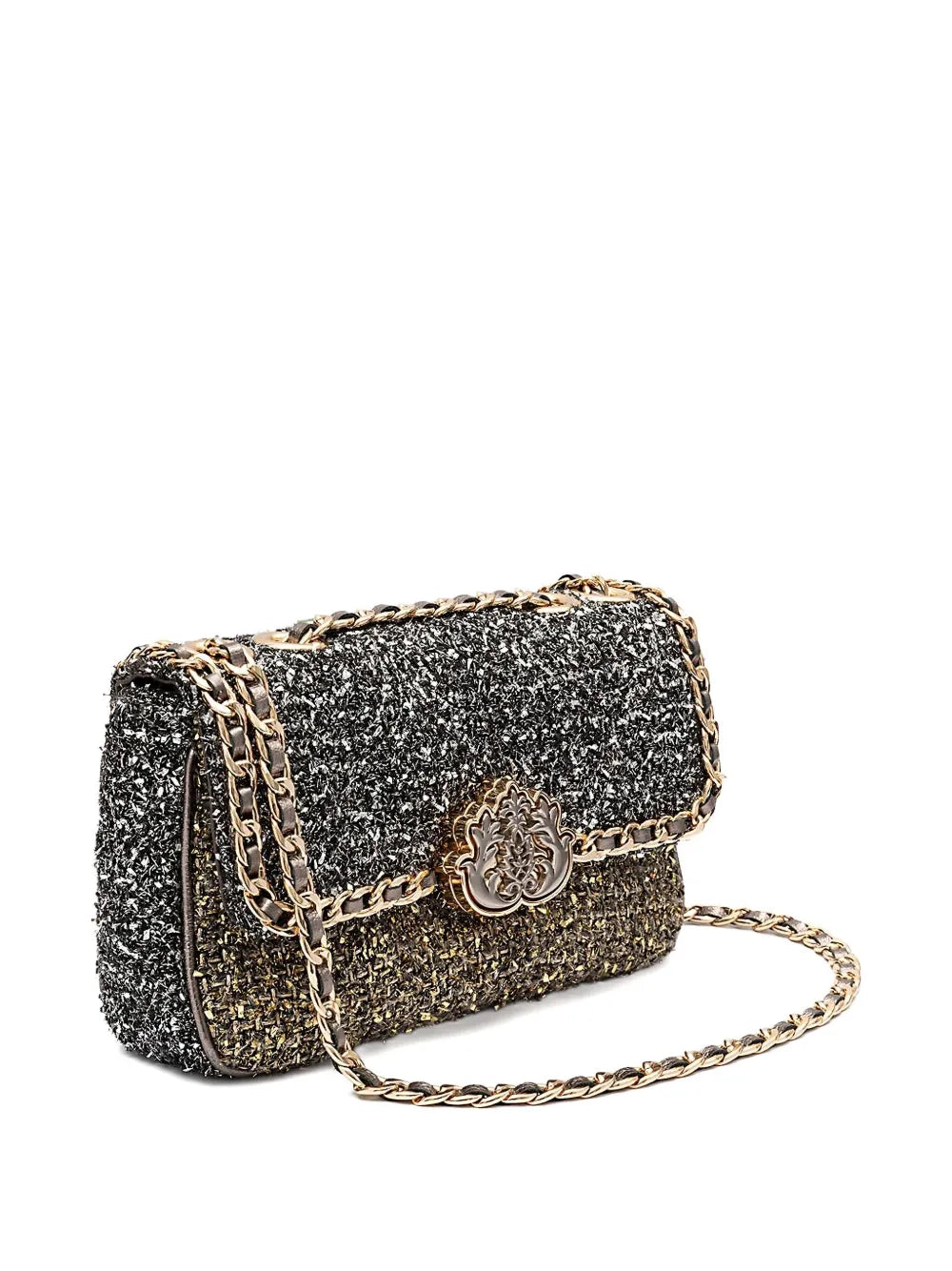 Isla Tweed Metallic Woven Shoulder Bag — Same as shown — Size One Size — Back View