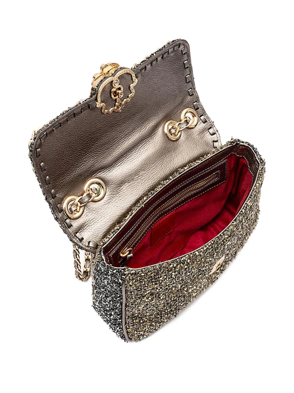 Isla Tweed Metallic Woven Shoulder Bag — Same as shown — Size One Size — Top View